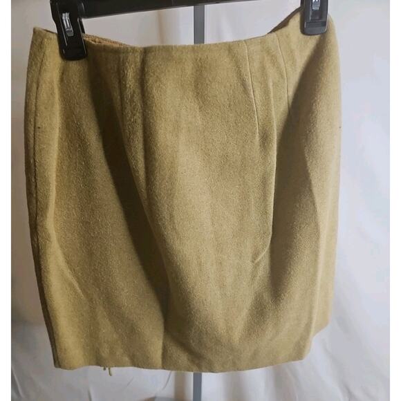 NY & Co Tan Fringe Wrap Skirt Size 8 – Wool Blend Boho Western Cowgirl Style - Picture 3 of 4